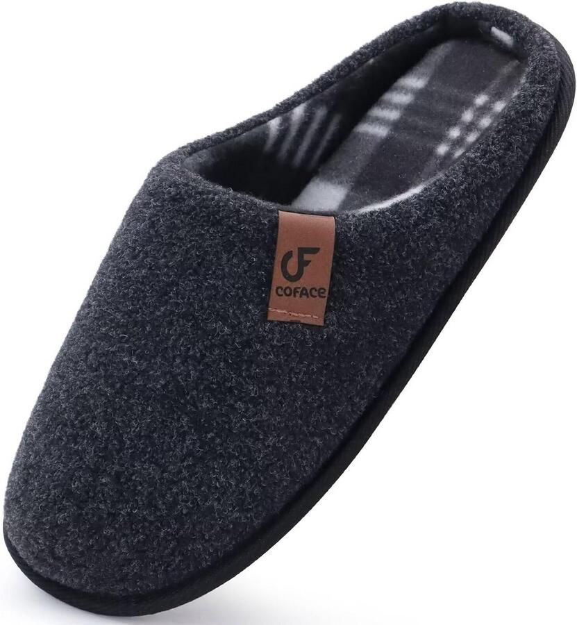 Luxe Heren Pantoffels met Traagschuim Zool Zwart