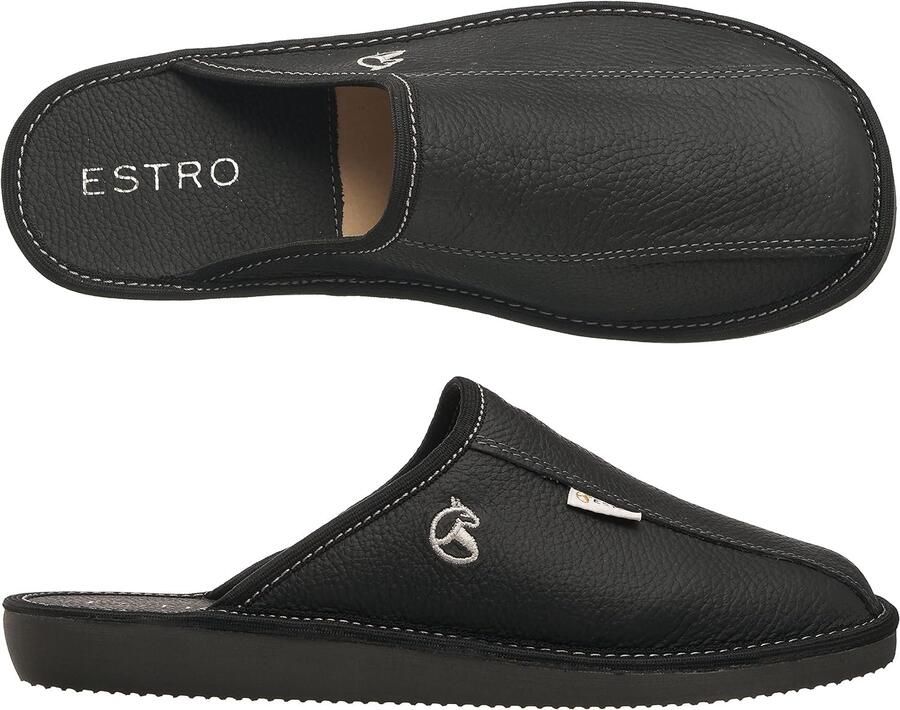 Luxe Heren Leren Pantoffels met Merinowol & Memory Foam