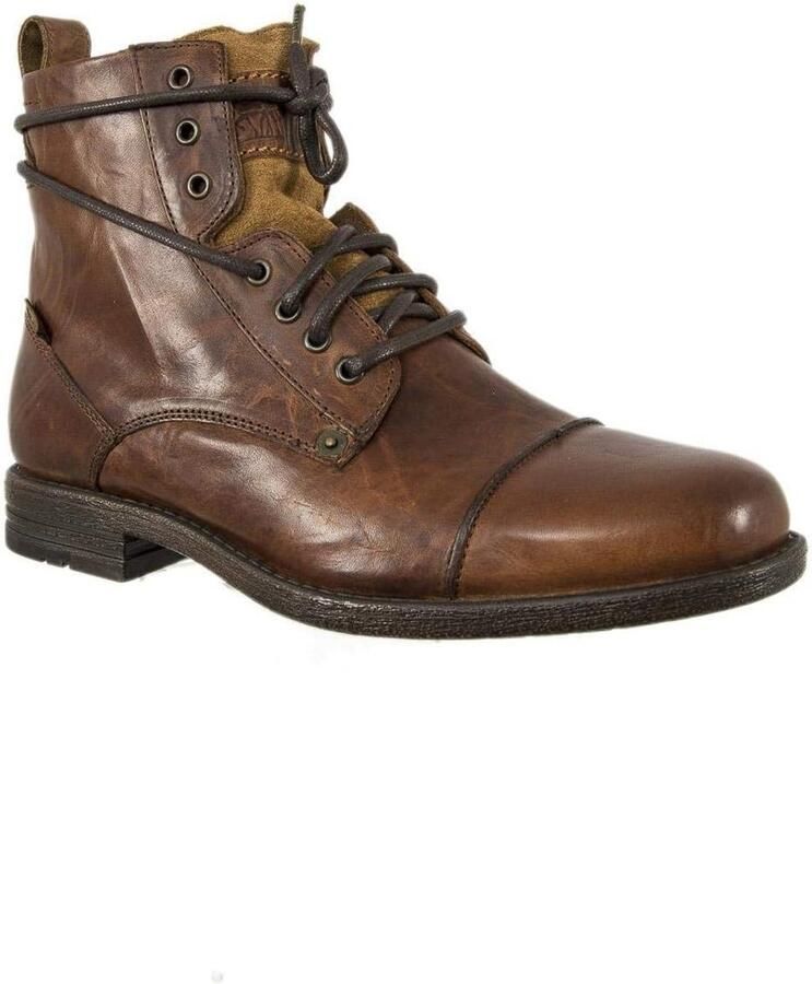 Luxe Leren Heren Enkellaarzen met Vintage Look