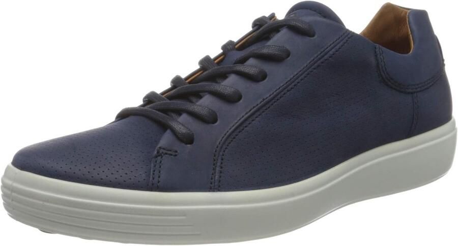 Luxe leren heren sneaker met veters en perforatie details