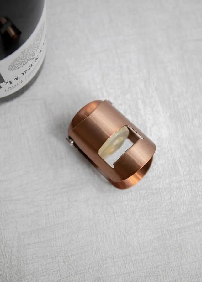 Luxe Metalen Flessenstopper voor Champagneflessen en mousserende wijn Koperen afwerking