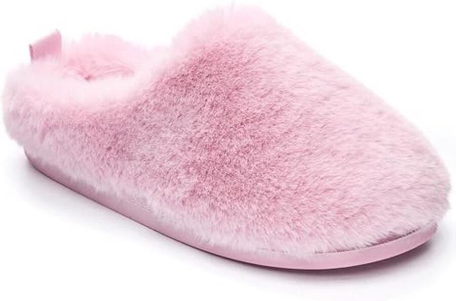 Luxe Muilezel Slipper voor Dames met Faux Fur en Gewatteerde Fluwelen Voering Antislip Zool Machine Wasbaar Comfortabele Huisschoen