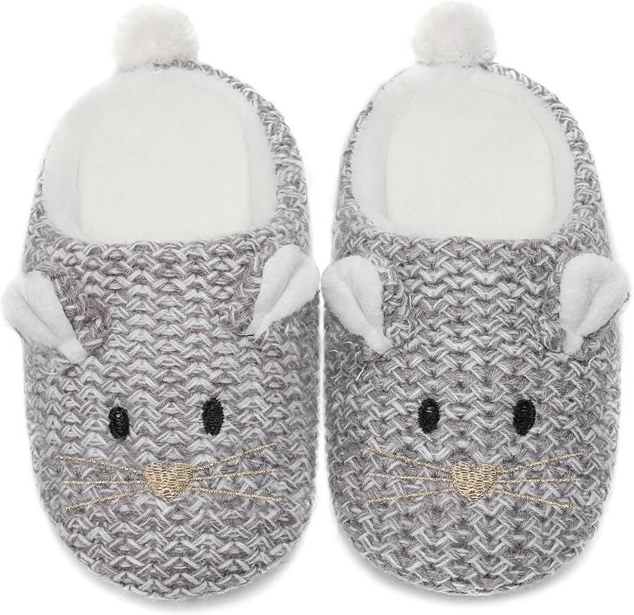 Luxe Pluche Muiltjes met Memory Foam voor Kinderen en Volwassenen Warme Binnenvoering