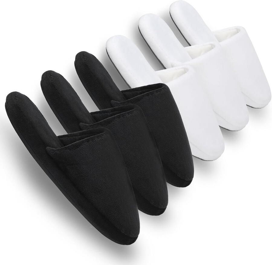 Luxe Spa Slippers Comfortabele Pantoffels Ontspanning Thuis Individueel Verpakt 3 Paren Wit