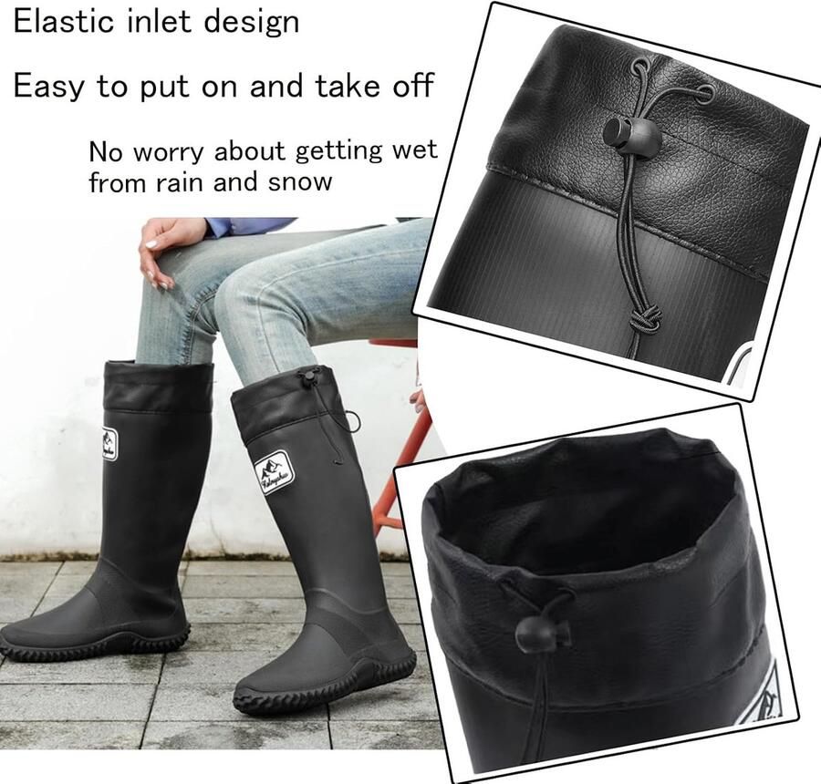 Lvptsh Wellington Boots for and Foldable High Rain Boots Foldable Long Shaft Waterproof Garden Boots ShopVlot