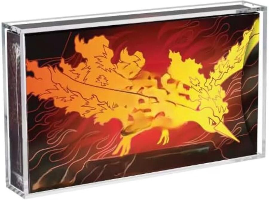 Magnetische acrylhoes 5 mm compatibel met Pokemon UPC Team Rocket's Moltres ex uv-bescherming krasbestendig stof displaybeschermfolie 300 g kaartspel