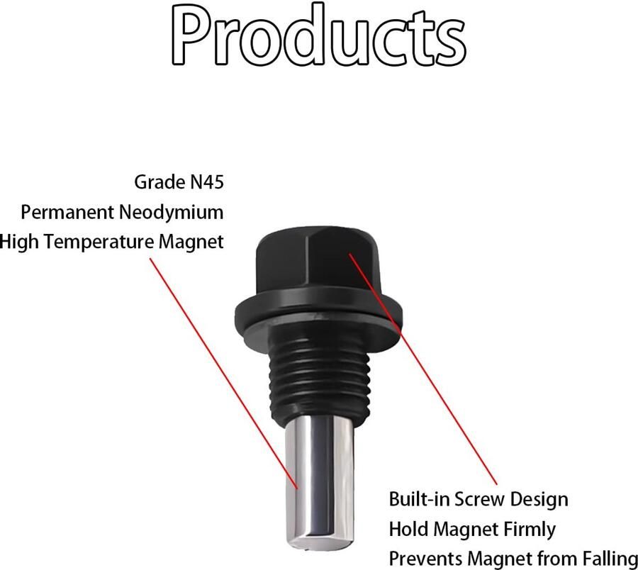 Magnetische olieaftapplug van titaniumlegeringsmodificatie magnetisch auto olieaftapplug kit met sluitring oliepanplug universeel (Zwart M14x
