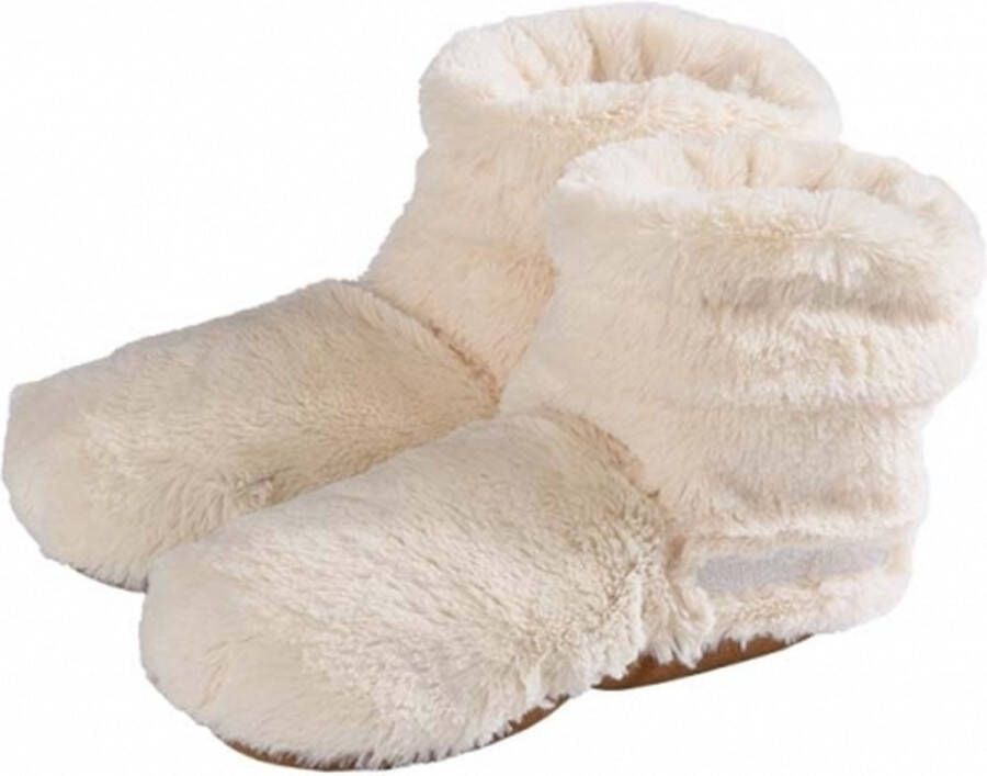 Warmies Magnetron warmte sloffen pluche voor dames Beige Hoge slofsokken - Foto 1