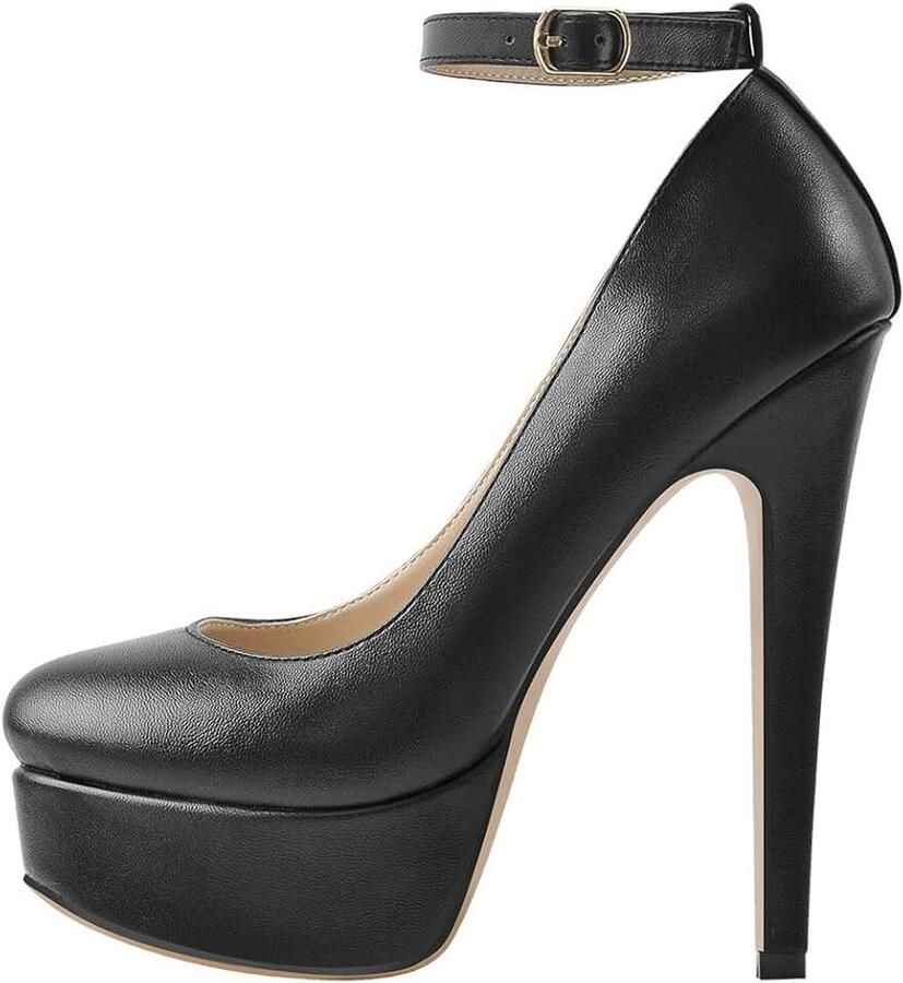 Maker Dames Plateau High Heels Glitter Mary Jane Pumps Stilettos