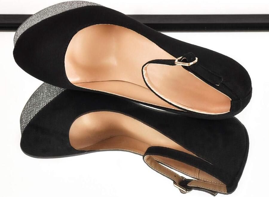 Maker Dames Plateau High Heels Glitter Mary Jane Pumps Stilettos