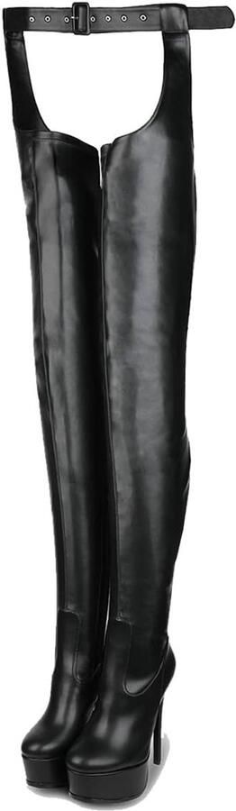 Maker Overknees Chap Boots Plateau Stiletto Laarzen