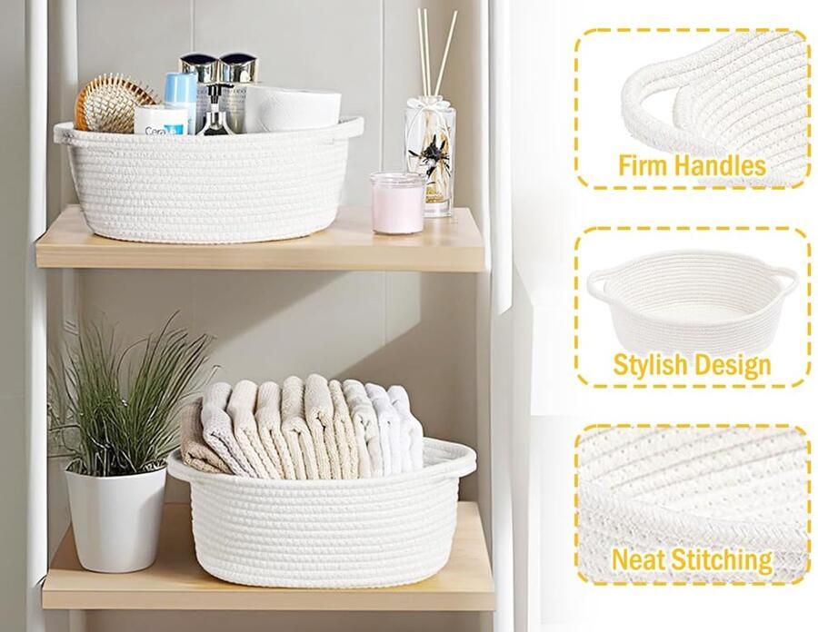 Mand opbergmand met handvat gevlochten mand voor geschenken geschenkmand organizer gevlochten geschenkmand voor geschenken feestdagen verjaardagen handdoeken