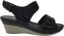 Manlisa 3 velcro's dames lederen comfort sandaal s203-301 zwart - Thumbnail 1