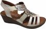 Manlisa dames elastiek sandaal S245-535 beige - Thumbnail 1