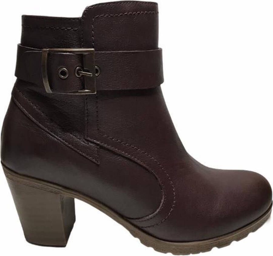 Manlisa gesp 7.5 cm haklaarsje W232-7673 dk bruin