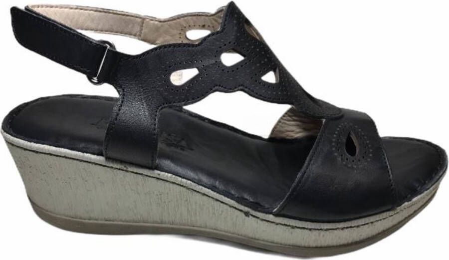 Manlisa plateau sandaal s207-8015 zwart