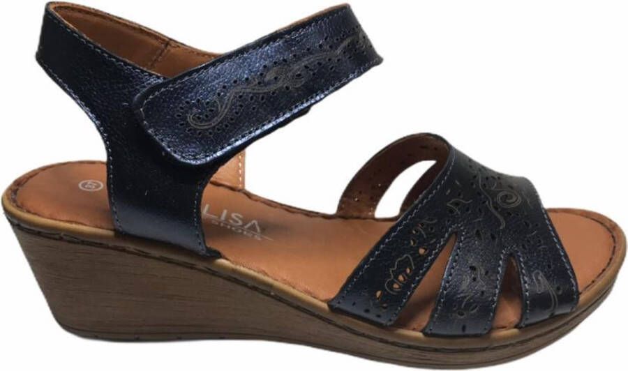 manlisa velcro dames sandaal S245-528 navy