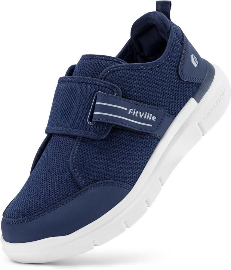 Mannen Extra Brede Slipperschoenen Comfortabele Wandelschoenen met Klittenband en Antislip Zool voor Dagelijks Gebruik