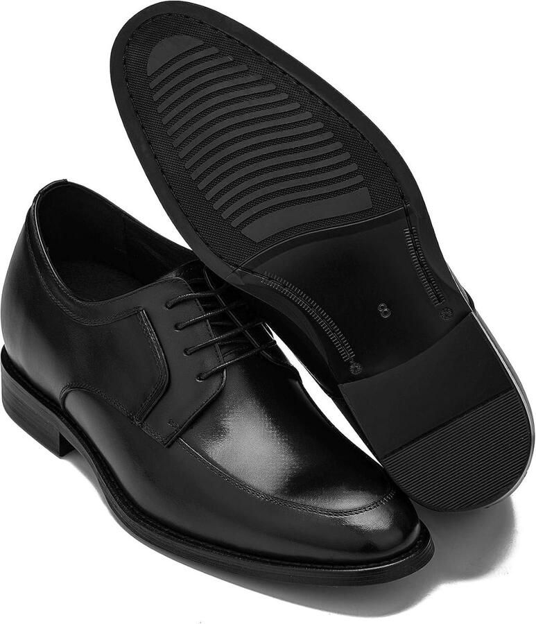 Mannen onzichtbare hoogte toenemende lift schoenen Premium lederen veterschoenen ronde teen formele derby Oxfords 2 8 inch groter