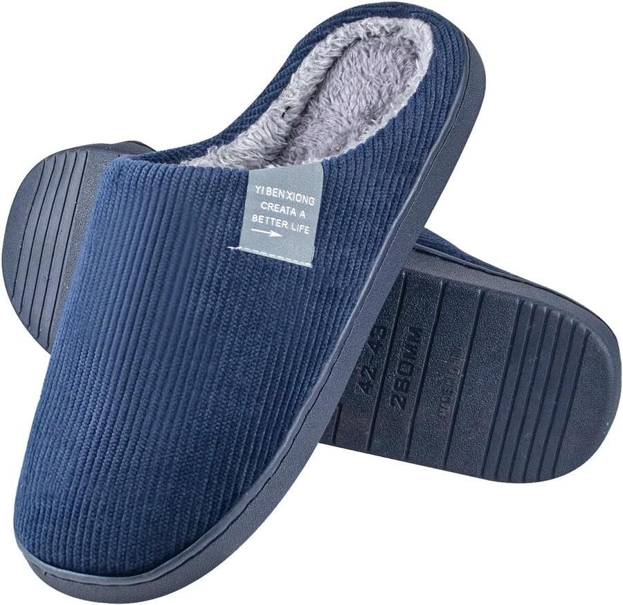 Mannen Pluche Zachte Slippers Winter Warm Slip Op Huis Schoenen Antislip Indoor Outdoor