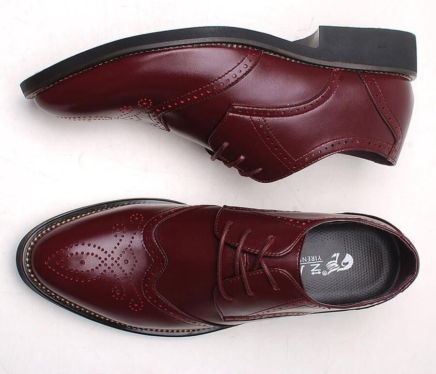 Mannen Slimme Puntige Teen Geklede Schoenen Veterschoenen Formele Zakelijke Bruiloft Brogues