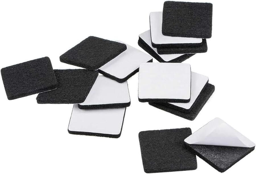 Map 28 stuks antislip pads zelfklevend vilten glijdoppen zelfklevend 30mm x 30mm vierkant 3mm dik zwart antislippads meubelstopper sofa voeten rutschhemmer meubel stopper