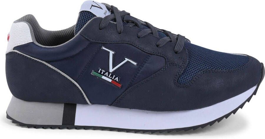 19v69 Italia Marineblauwe Synthetisch Leren Sneaker Blue Heren