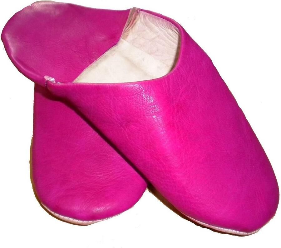 Marokkaanse Slippers Babouche Loafers 100% Traditional Moroccan Leather Pink Fusia