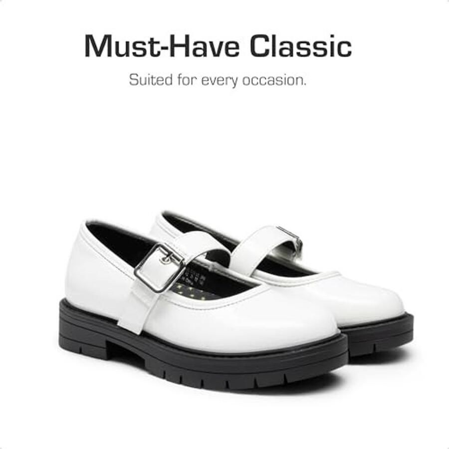 Mary Jane Schoenen voor Meisjes Chunky Platform Wit