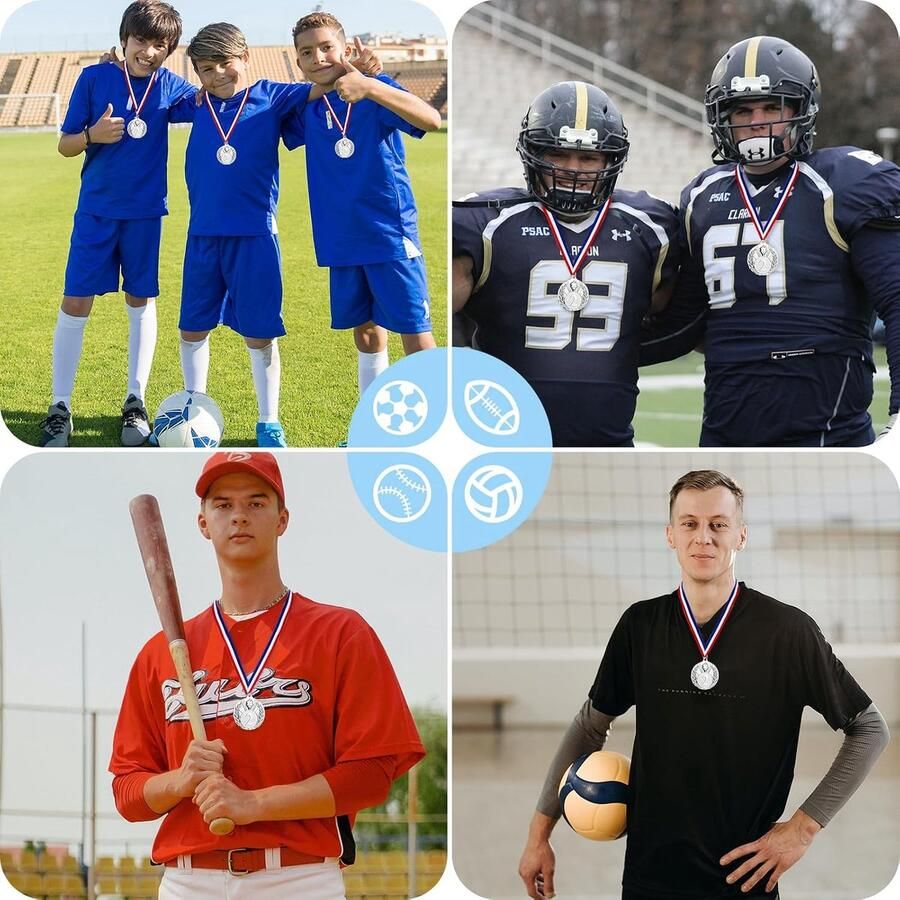 Medailles GeeRic metalen medaille met neklinten voor kinderen volwassenen student atleet 1e medaille winnaar medailles voor wedstrijd sport feestdecoratie