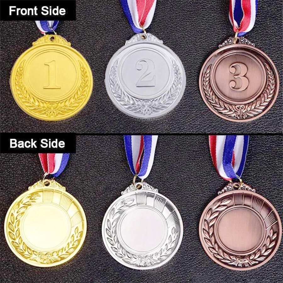 Medailles goud zilver brons medaille cijfermedailles medaille van zinklegering winnaarsbeloningen kindersportwedstrijdprijzen spelwedstrijdprijzen spelwedstrijdmedailles 3 stuks