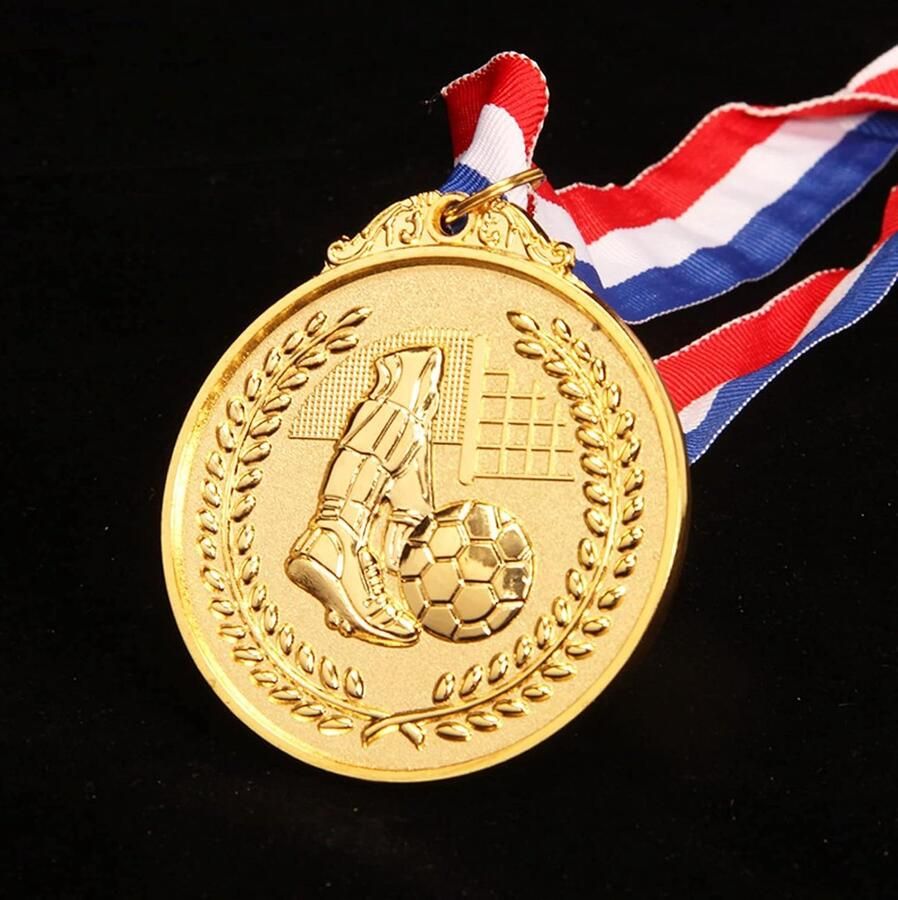 Medailles Plastic Medailles voor Kinderen Gouden Medaille Metaal Voor het Winnen van Voetbaltoernooien en als Geschenk voor Kinderen(Voetbal)