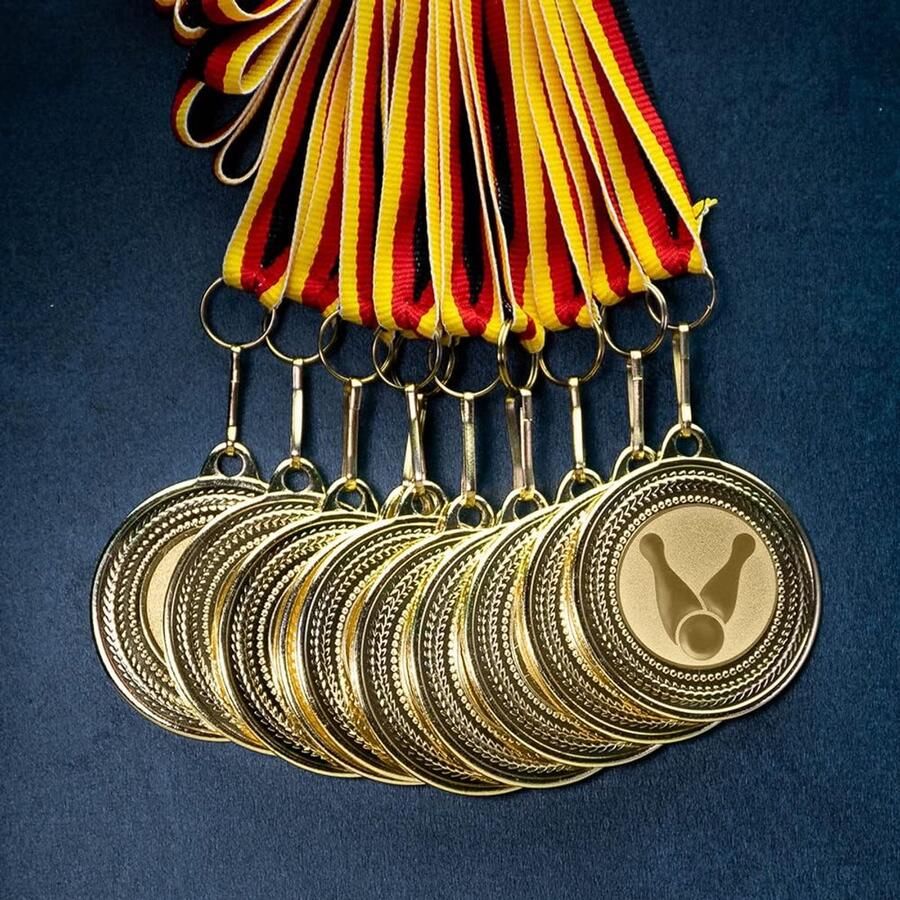 Medailles van metaal Gouden bowlingmedaille om te hangen voor