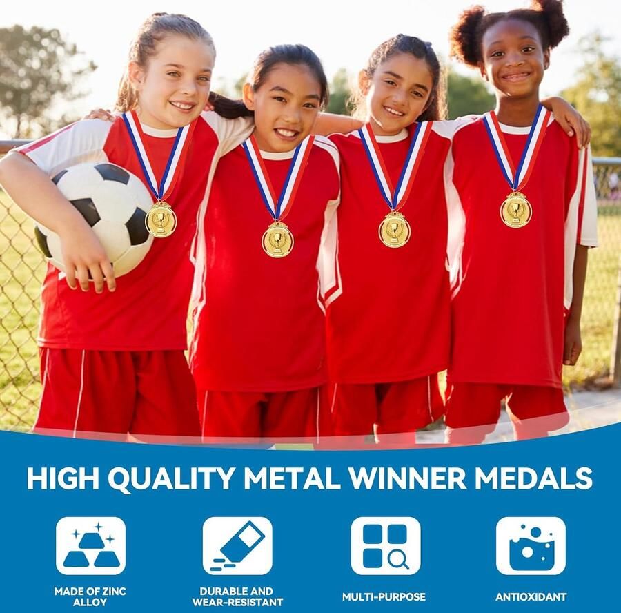 Medailles voor onderscheidingen metalen kindermedailles met lint om de hals olympische stijl trofee onderscheidingen winnaars medailles gouden prijzen voor sport wedstrijden