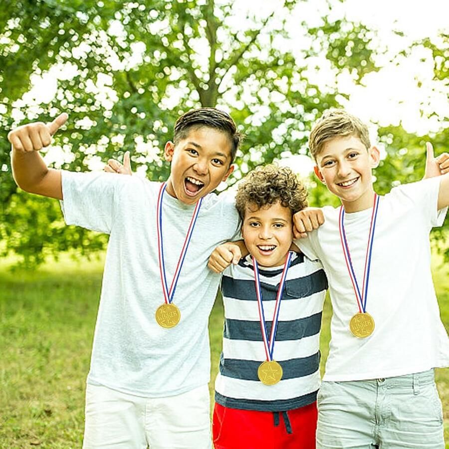 Medailles: winnaar-medailles medailleset voor kinderen gouden medailles voor kinderen super medailles kinderverjaardagsspelherinneringen cade