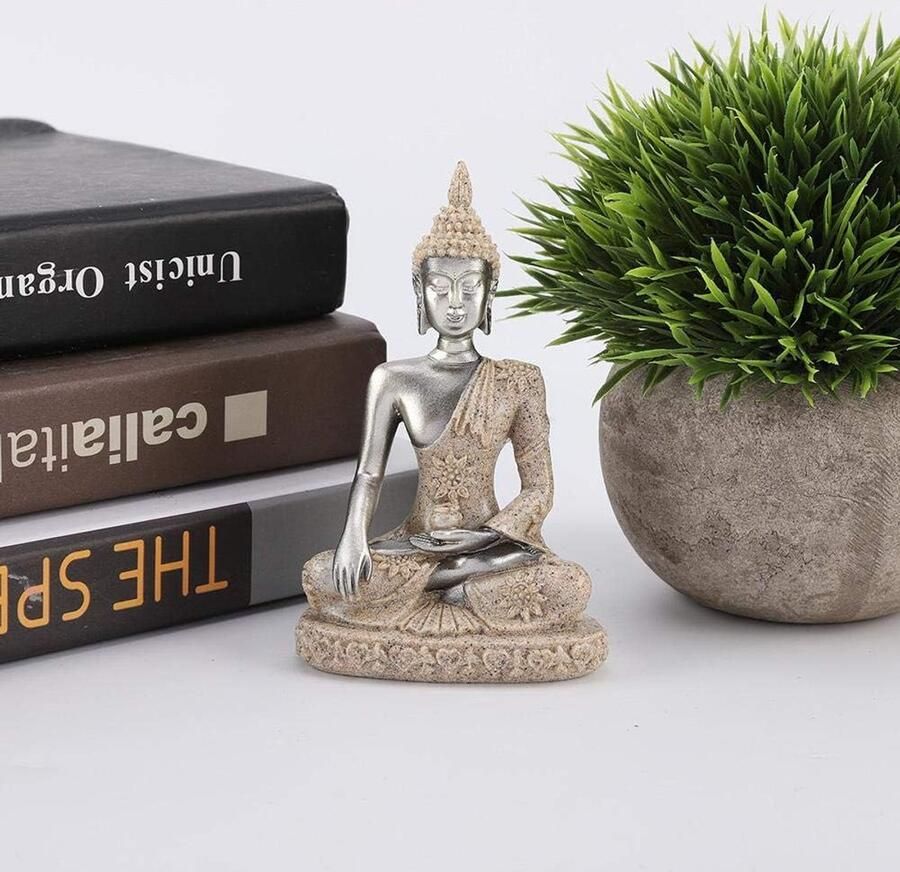 Meditatie Boeddha Standbeeld Zittend Boeddha Standbeeld Vrede Meditatie Zittend Ornament Beeldje Decoratie Zen en Feng Shui voor Huisdecoratie Decoratieve Beelden