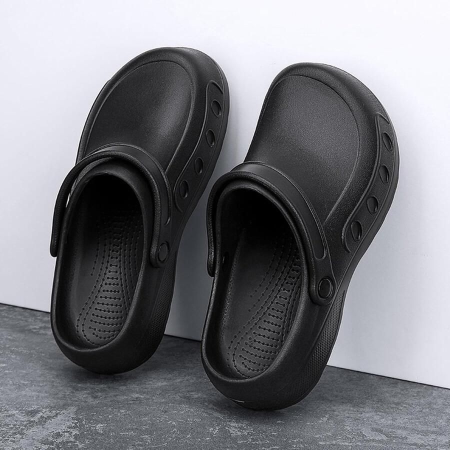 MEIAGDT Men's Chef Clogs Non-Slip Safety Shoes Waterproof and Oil Resistant Adjustable Straps Suitable for ShopVlot