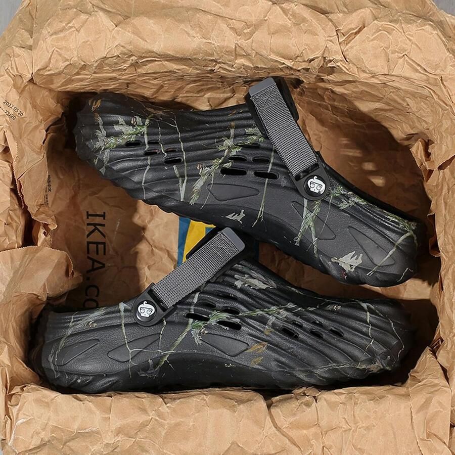 MEIAGDT Men's Garden Clogs Non-Slip Waterproof Lightweight Summer Clogs with Adjustable Strap for Home Beach ShopVlot