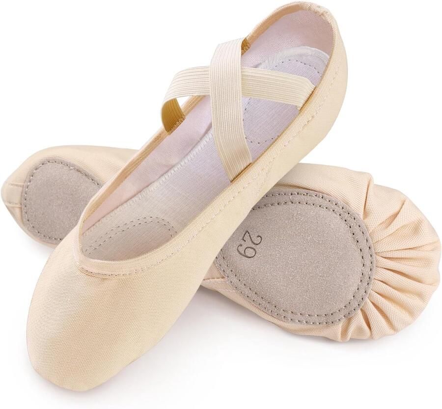 Meisjes Ballet Schoenen Canvas Ballet Slipper Lederen Split Zool Gymnastiek Dnace Platte Schoenen voor Vrouwen Kinderen Volwassenen - Foto 2