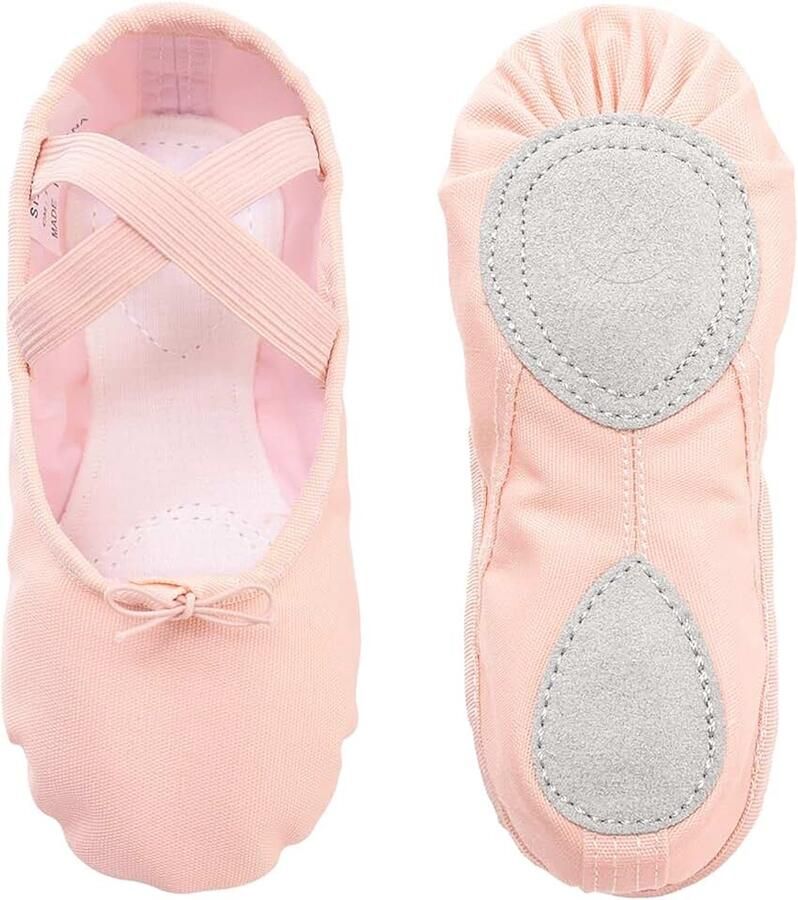 Meisjes balletschoenen dames dansschoenen gedeelde leren zool voor kleine kinderen dames roze zwart beige