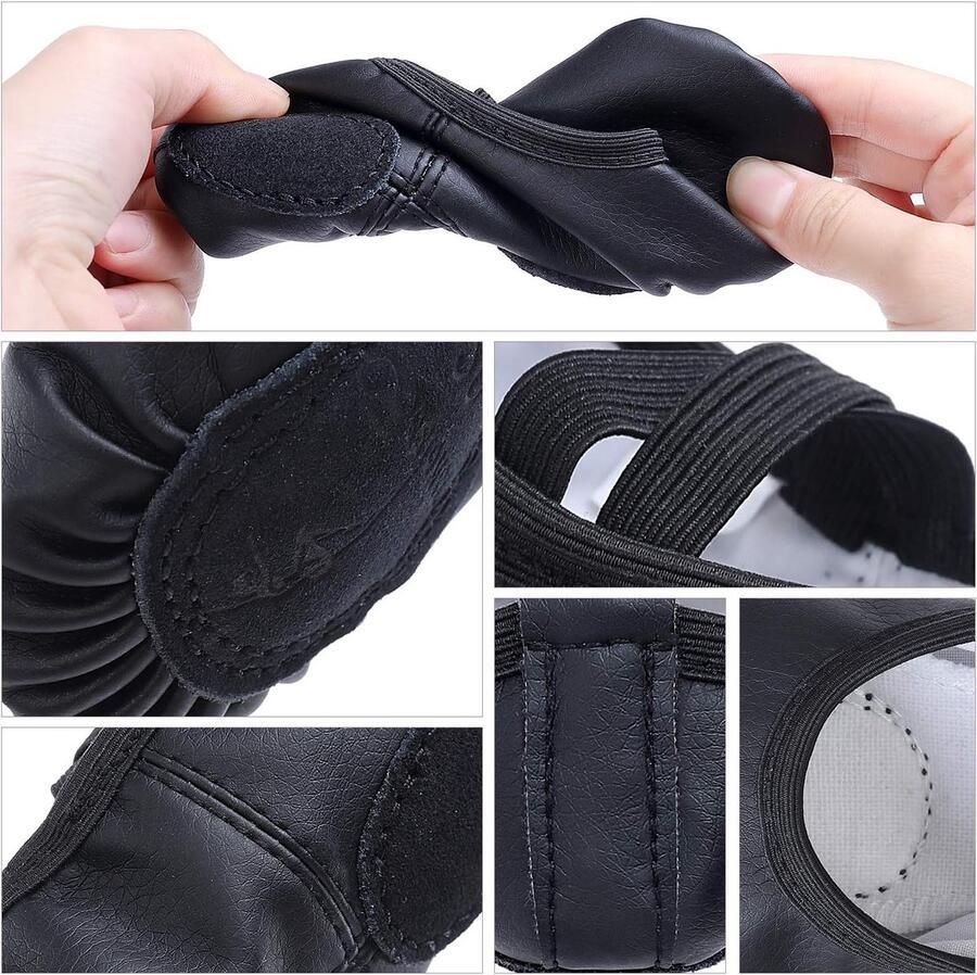 Meisjes Balletschoenen van Leer Dansschoenen voor Kinderen met Gesplitste Zool voor Comfort en Steun