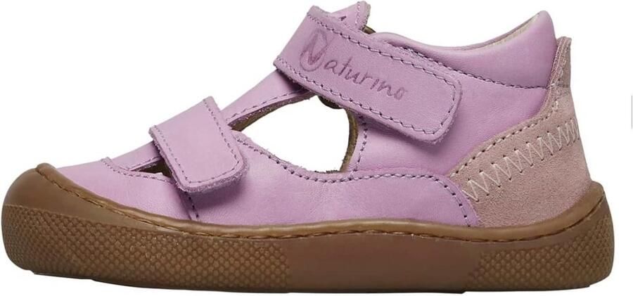 Meisjes Barefoot Sandalen met Suède Afwerking en Dubbele Klittenbandsluiting