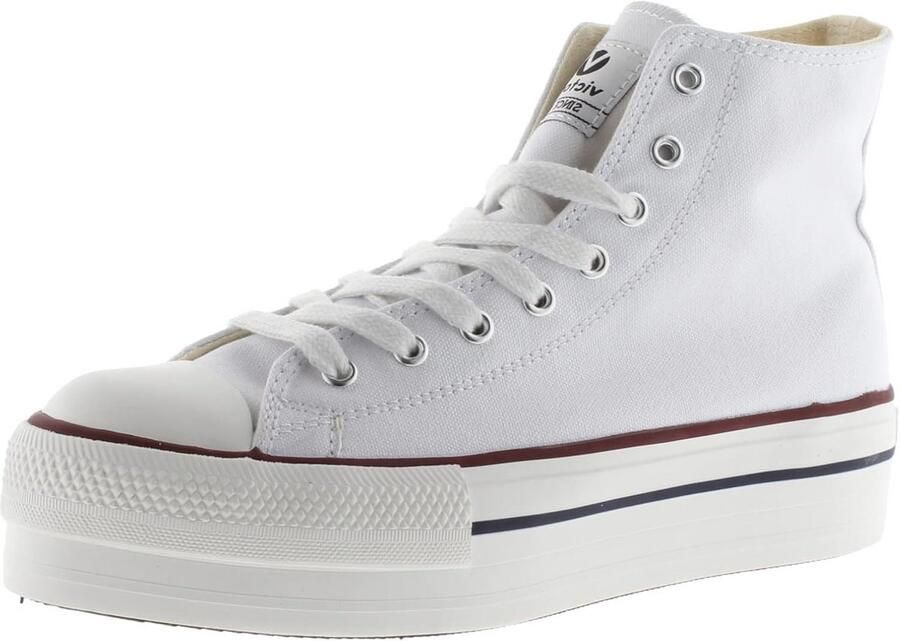 Meisjes Canvas Hoge Sneakers met Dubbel Plateauzool