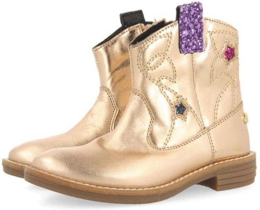 Meisjes ElekOxford Cowboylaarzen met Glitter Koperkleurig Metallic