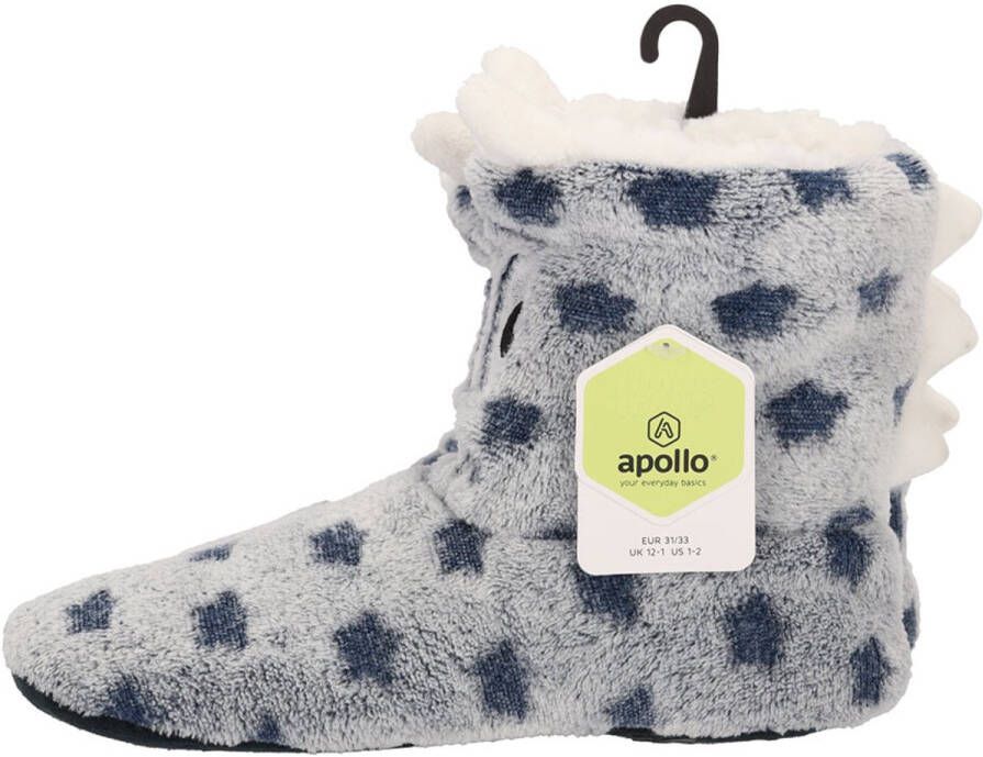 en of schattige monster fleece pantoffels zeer zachte blauwe kinder huissloffen antislip