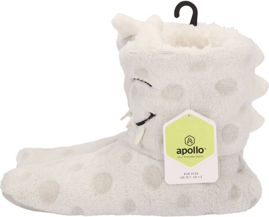 en of schattige monster fleece pantoffels zeer zachte grijze kinder huissloffen antislip