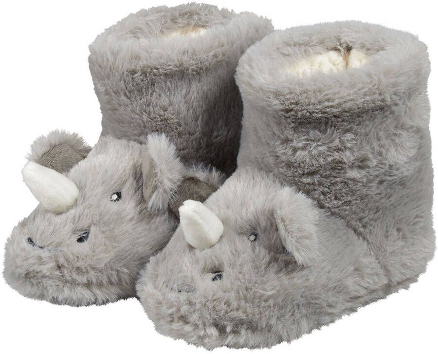 en of schattige neushoorn gevoerde fleece pantoffels zeer zachte en stevige kinder huissloffen antislip