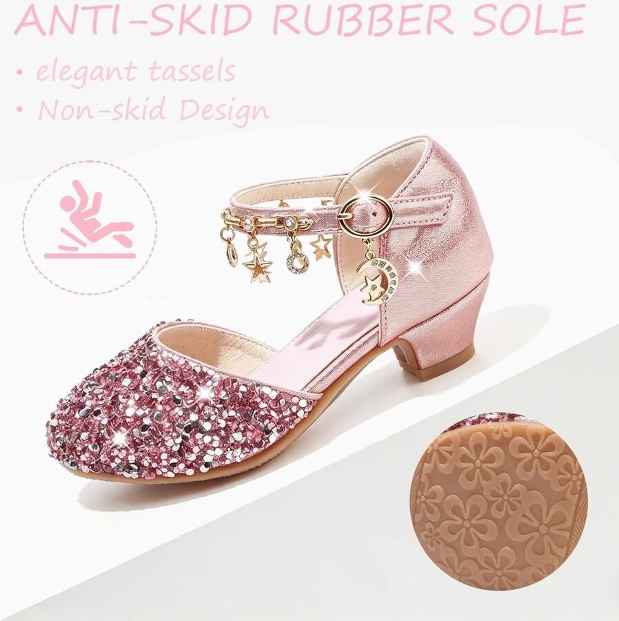 Meisjes Glitter Mary Jane Lage Hakken Sequin Sandalen Feestelijke Schoenen Perfect voor Bruiloften ShopVlot