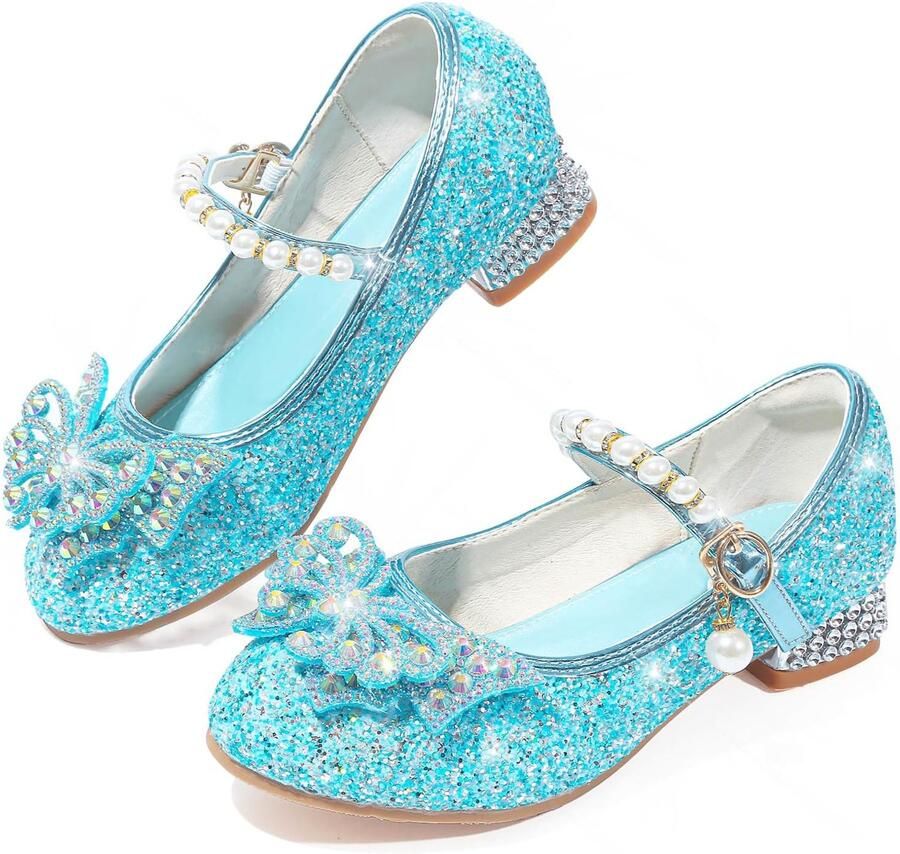 Meisjes Glitter Mary Jane Prinsessen Schoen Jurk Schoenen Lage Hakken Peuter Pailletten Party Bruiloft Verjaardag Prom Cosplay Dance Up Schoenen