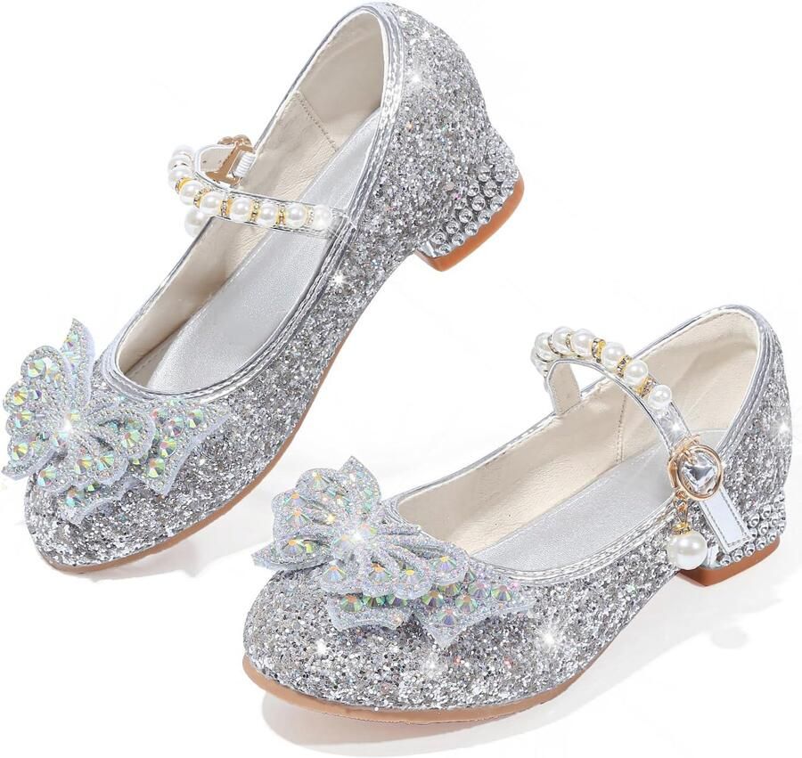 Glitter Mary Jane Prinsessen Schoen Jurk Schoenen Lage Hakken Peuter Pailletten Party Bruiloft Verjaardag Prom Cosplay Dance Up Schoenen - Foto 2